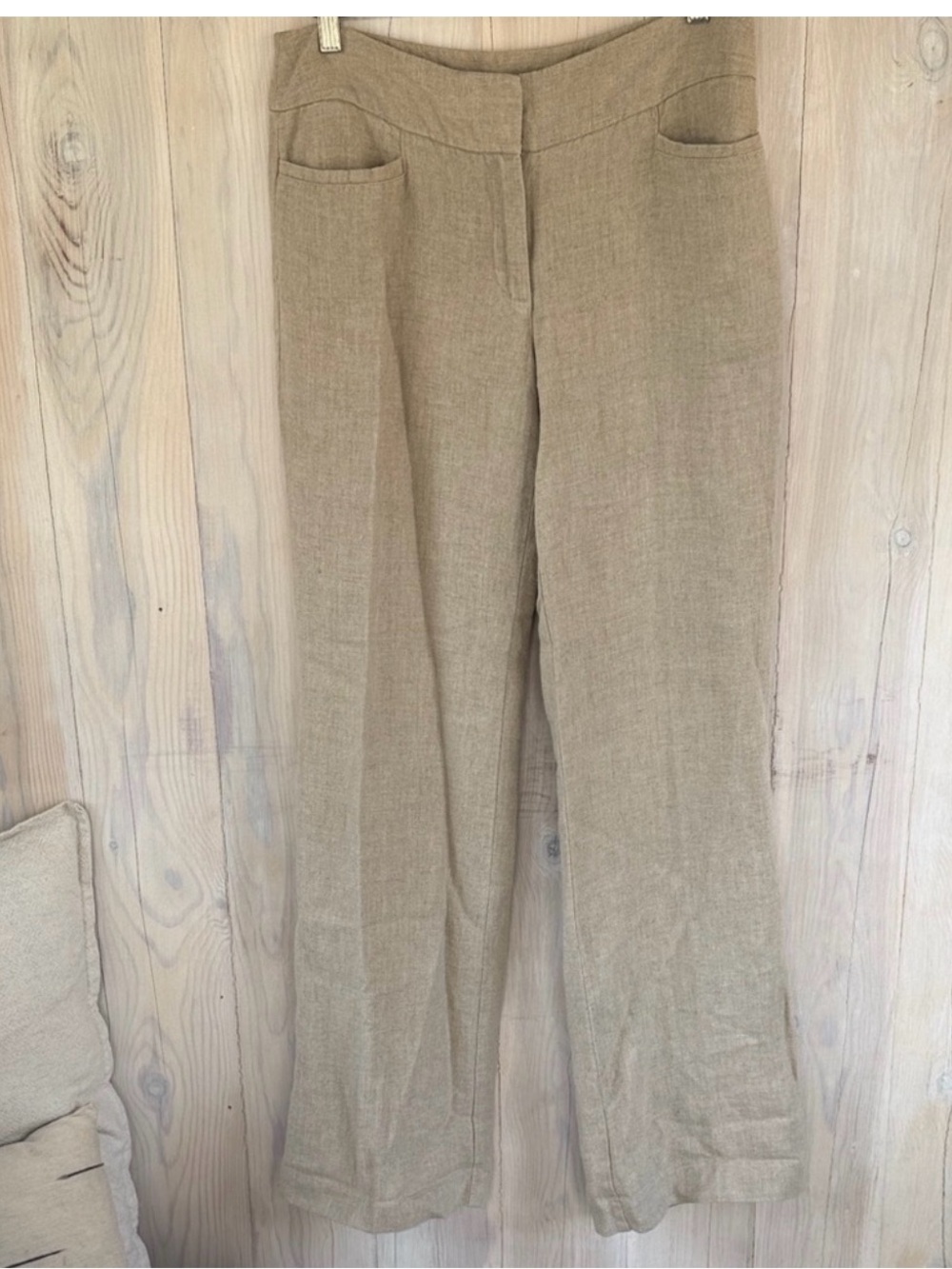 LOFT Light Tan Linen-Blend Pants